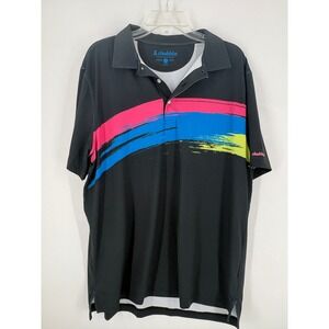 Chubbies Men's Polo Shirt Black Brushstroke Graphic Golf Athletic Large‎ L